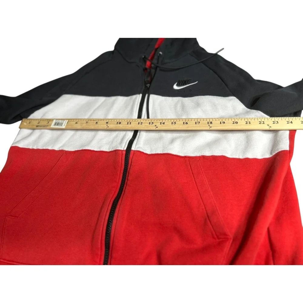 Nike‎ Air Colorblock Zip Up Hoodie Black White Red Men's Size Large